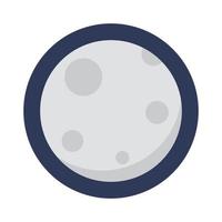 luna llena con icono sombreado vector