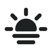 Sunrise Sign with Solid Icon vector