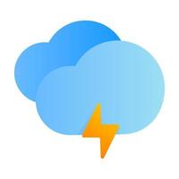 Thunder Cloud with Flat Icon vector