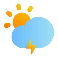 Thunder Cloud with Flat Icon vector