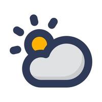 día nublado con icono sombreado vector