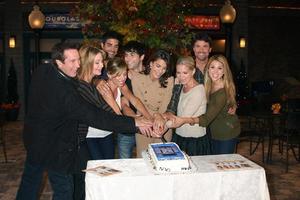 LOS ANGELES, AUG 10 -  Hogestyn, Hall, Gering, Brown, SanMartin, Alfonso, Reeves, Reckell, Mansi at the Horton Square Press Junket at the Days of Our Lives Set, NBC on August 10, 2011 in Burbank, CA photo