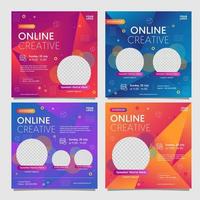 Collection of Webinar Invitation for Social Media Promotion vector