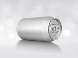 Aluminum can isolated on shining bokeh background photo