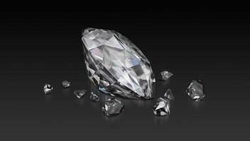 3d render, Sparkling diamond broken photo