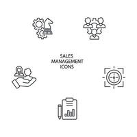 Sales management icons set . Sales management pack symbol vector elements for infographic web