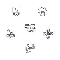 conjunto de iconos de trabajo inteligente desde el hogar. trabajo inteligente desde elementos de vector de símbolo de paquete de casa para web de infografía