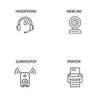 computer components icons set . computer components pack symbol vector elements for infographic web