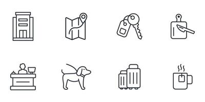 hotel service icons set . hotel service pack symbol vector elements for infographic web