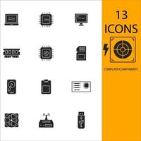 computer components icons set . computer components pack symbol vector elements for infographic web