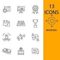 Branding icons set . Branding pack symbol vector elements for infographic web