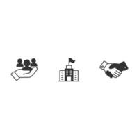 Corporate social responsibility icons set . Corporate social responsibility pack symbol vector elements for infographic web