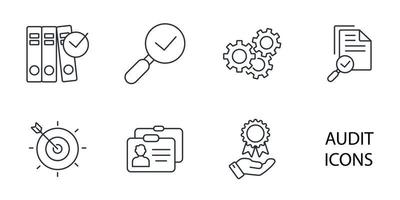 Audit icons set . Audit pack symbol vector elements for infographic web