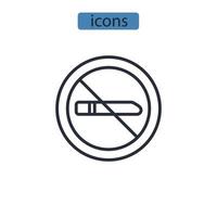 no fumar iconos símbolo elementos vectoriales para infografía web vector