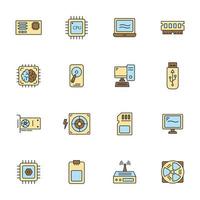 computer components icons set . computer components pack symbol vector elements for infographic web