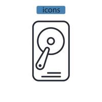 iconos de hdd símbolo de elementos vectoriales para web de infografía vector