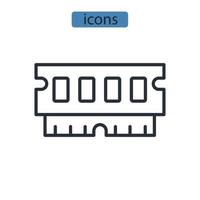 ram iconos símbolo elementos vectoriales para infografía web vector