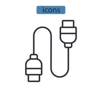 cable icons symbol vector elements for infographic web