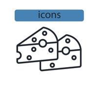 iconos de queso símbolo elementos vectoriales para web infográfico vector