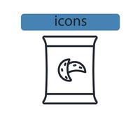 snack icons symbol vector elements for infographic web