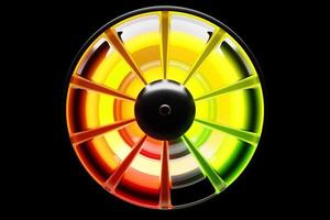 3D illustration  round  control panel icon. Low risk concept on speedometer. Credit rating scale photo