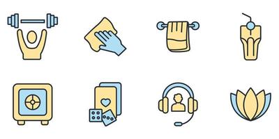 hotel service icons set . hotel service pack symbol vector elements for infographic web