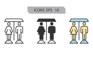 wc iconos símbolo elementos vectoriales para infografía web vector