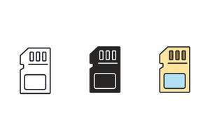 Memory card icons symbol vector elements for infographic web