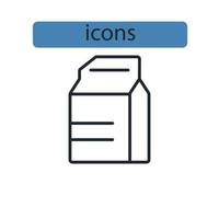 iconos de productos lácteos símbolo de elementos vectoriales para la web de infografía vector