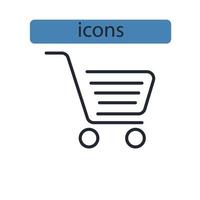 Shopping baskets icons symbol vector elements for infographic web