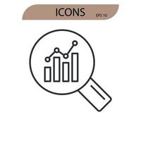 iconos de investigación símbolo elementos vectoriales para web infográfico vector