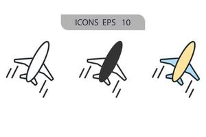 iconos de aviones símbolo elementos vectoriales para web infográfico vector