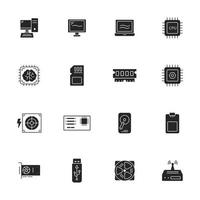 computer components icons set . computer components pack symbol vector elements for infographic web