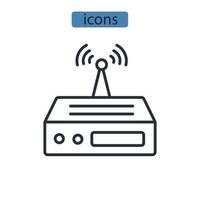 Router icons symbol vector elements for infographic web