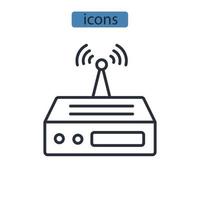 Router icons symbol vector elements for infographic web