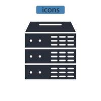 Server icons symbol vector elements for infographic web