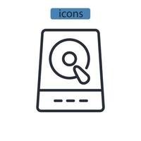 HDD icons symbol vector elements for infographic web