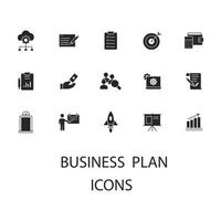 conjunto de iconos de plan de negocios. elementos de vector de símbolo de paquete de plan de negocios para web de infografía