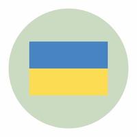 icono de bandera de ucrania estilo plano redondo vector