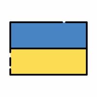 Ukraine Flag Icon Filled Line Style vector