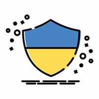 Ukraine Flag Shield Icon MBE Style vector