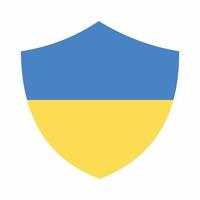 Ukraine Flag Shied Icon Flat Style vector