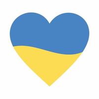 Ukraine Flag Heart Shape Icon Flat Style vector