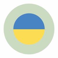 icono redondo de la bandera de ucrania en estilo plano redondo vector