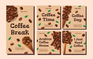 Coffee Bean Social Media Template Concept vector