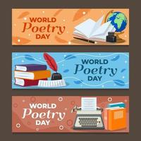 Poetry Day Banner Set vector