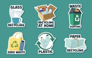 Recycling at Home Sticker vector