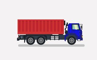 Red Container Truck Isolated. Vector illustration