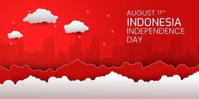 August 17th. Indonesia Happy Independence Day greeting card, banner and logo background texture. - Vector