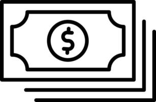 Dollar Note Outline Icon vector